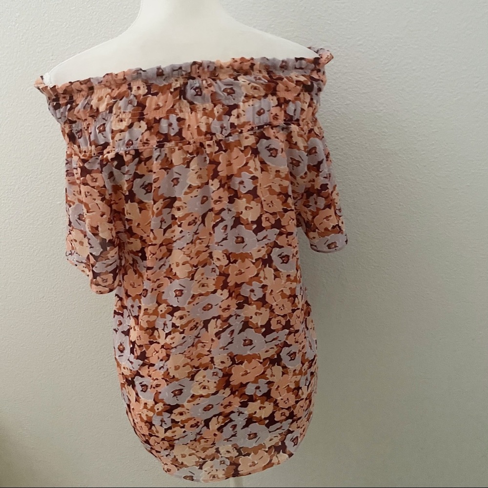 Madewell Smocked Mockneck Floral Breeze Top small - Picture 6 of 8